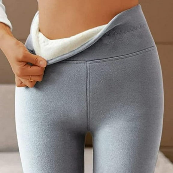 Baqcunre Fleece Lined Leggings Plus Thicken Outside Wear High Waisted Small Pants Warm Bottom Cotton Pants Womens Pants Thermal Leggings For Women Warm Leggings For Women Winter Grey S-5XL