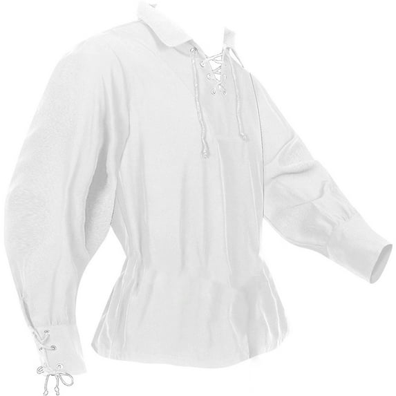 Baqcunre Graphic Tees Men Fashion Casual Versatile Retro And Comfortable Men'S Medieval Vintage Strapping Shirt Long Sleeve Shirts For Men Tops For Men White M