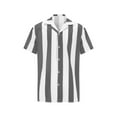 thumbnail image 1 of Baqcunre Graphic Tees Men Men'S European Size Wide Striped Suit Collar Shirt Thin Beach Youth Fashion Casual Shirt Suits For Men Tops For Men Grey XXL, 1 of 7