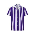 thumbnail image 1 of Baqcunre Graphic Tees Men Men'S European Size Wide Striped Suit Collar Shirt Thin Beach Youth Fashion Casual Shirt Suits For Men Tops For Men Purple M, 1 of 7