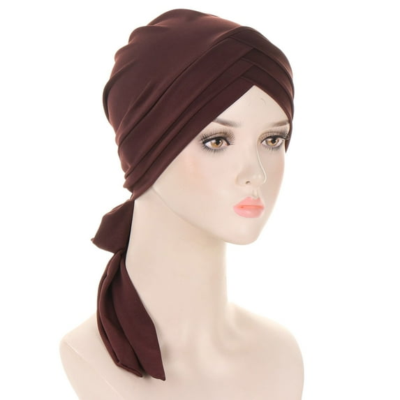 Baqcunre Headbands for Women, Women's Eid Al Fitr Solid Color Forehead Triple Long Tail Headband Muslim Headband Can Be Tied Behind Hat, Bandanas for Women, Bandanas for Men