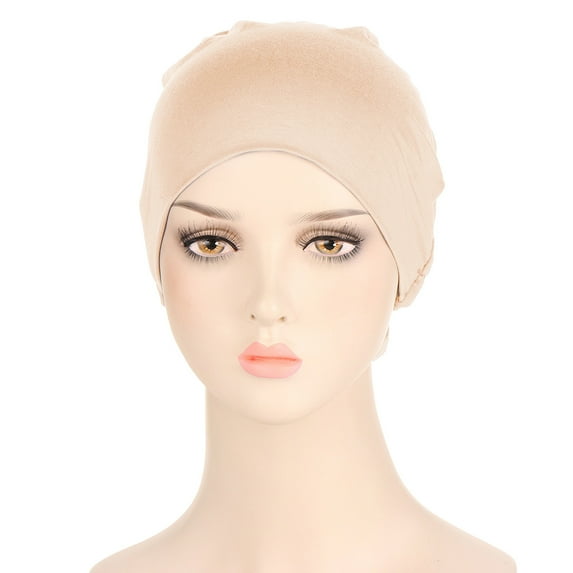 Baqcunre Headbands for Women, Womens Reversible Adjustable Beading Braid Hat Muslim Ruffle Wrap Cap Sleep Caps Satin Lined Hair Bonnets, Bandanas for Women, Bandanas for Men