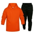 thumbnail image 1 of Baqcunre Hoodies For Men Men'S Fashion Casual Fleece With Color Two Piece Hooded Pocket Lace Pullover Sweater Pants Set Track Suits For Men Set Tops For Men Orange M, 1 of 3