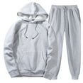 thumbnail image 1 of Baqcunre Hoodies For Men Women With Pants Hoodie Plus Leisure Winter Fleece Hooded Plush Women Suits Track Suits For Men Set Tops For Men Gray 1 M, 1 of 3