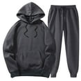 thumbnail image 1 of Baqcunre Hoodies For Men Women With Pants Hoodie Plus Leisure Winter Fleece Hooded Plush Women Suits Track Suits For Men Set Tops For Men Gray 2 XL, 1 of 3