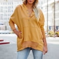thumbnail image 1 of Baqcunre Hoodies For Women Women Casual Button V Neck Hoodies Oversized Pullover Sweatshirt Hooded Tops With Pockets Womens Sweaters Fall Outfits For Women 2023 Yellow XL, 1 of 5