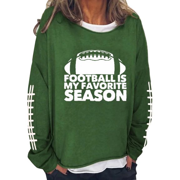 Baqcunre Hoodies For Women Women'S Monogram Printed Loose Round Neck Long Sleeve Sweatshirt Top Sweatshirt For Women Fall Clothes For Women 2023 Green 3XL