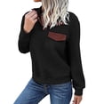 thumbnail image 1 of Baqcunre Hoodies For Women Autumn And Winter Long Sleeved Vintage Patchwork Stand Collar Pullover Cotton Hoodie Crewneck Sweatshirts Womens Fall Tops Black L, 1 of 7