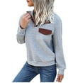 thumbnail image 1 of Baqcunre Hoodies For Women Autumn And Winter Long Sleeved Vintage Patchwork Stand Collar Pullover Cotton Hoodie Crewneck Sweatshirts Womens Fall Tops Grey S, 1 of 7