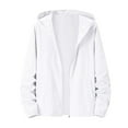 thumbnail image 1 of Baqcunre Jackets For Men Mens Fashion Solid Surface Pocket Cardigan Zipper Sweater Jacket Winter Coats For Men Tops For Men White 5XL, 1 of 4