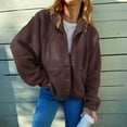 thumbnail image 1 of Baqcunre Jackets For Women Women'S New Casual Fashion Short Plush Coat Cardigan Sweaters For Women Womens Fall Fashion 2023 Coffee S, 1 of 3