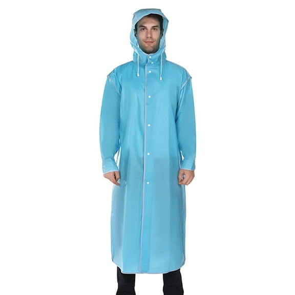 Baqcunre Jackets for Men Adult Wrapped Raincoat Protective Jacket Mountaineering Fishing Transparent Thickened Poncho Winter Coats for Men Tops for Men Blue L