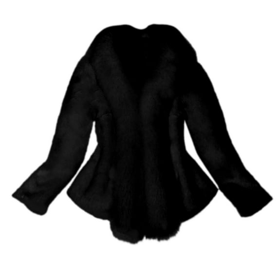 Baqcunre Jackets for Women,Solid Color Short Long Sleeved Slim Autumn and Winter Faux Coat,Winter Coats for Women Wool Coats for Women Winter Jackets for Women Black Size 3XL