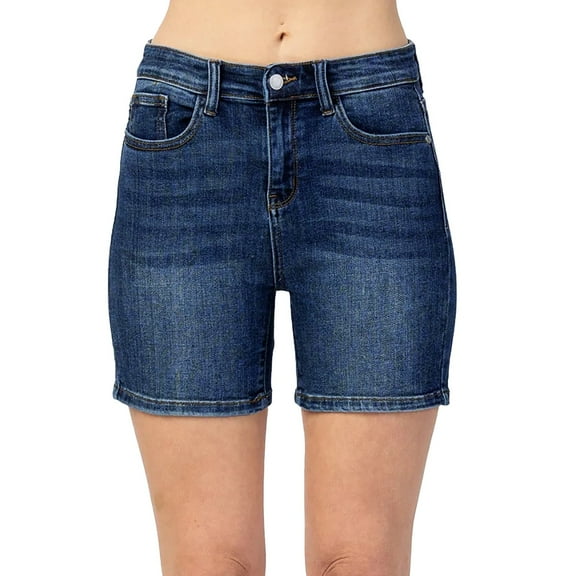 Baqcunre Jean Shorts Womens Women Mid Rise Ripped Stretchy Jeans Shorts Casual Denim Shorts Jeans for Women Denim Shorts Women