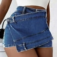 thumbnail image 1 of Baqcunre Jean Shorts Womens Women's Juniors Jean Shorts Stretchy Mid Waisted Denim Shorts Casual Summer Hot Shorts Jeans for Women High Waisted Jeans for Women, 1 of 3