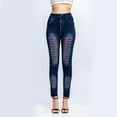 thumbnail image 1 of Baqcunre Jeans for Women Pants for Women Elastic Jeans Leggings Thermal Stripe Print Imitation Denim Leggings Tights Hiking Pant Jeans for Women Trendy High Waisted Jeans for Women, 1 of 9