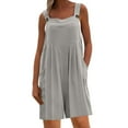 thumbnail image 1 of Baqcunre Jumpsuits For Women Womens Overalls Casual Loose Sleeveless Adjustable Straps Wide Leg Jumpsuit With 3 Pockets Womens Shorts Women'S Pants Grey XXL, 1 of 4