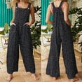 thumbnail image 1 of Baqcunre Jumpsuits for Women Floral Prints Straps Wide Leg with Pockets Vintage Jumpsuit Pants for Women Wide Leg Pants Woman One Piece Jumpsuit Womens Clothes Navy S, 1 of 7
