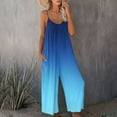 thumbnail image 1 of Baqcunre Jumpsuits for Women Jumpsuits for Women Loose Sleeveless Adjustable Spaghetti Strap Stretchy Overalls Wide Leg Pockets Rompers Jumpsuits for Women Dressy One Piece Jumpsuits for Women, 1 of 7