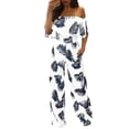 thumbnail image 1 of Baqcunre Jumpsuits for Women Women Casual Off Shoulder Floral Leaf Printed Sparkly Capelet Loose Playsuit Jumpsuits for Women Dressy One Piece Jumpsuits for Women, 1 of 5