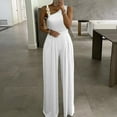 thumbnail image 1 of Baqcunre Jumpsuits for Women Women Rompers Sexy Metal Button Tank Top High Waist Wide Leg Jumpsuit Soild Color Jumpsuit Jumpsuits for Women Dressy One Piece Jumpsuits for Women, 1 of 6