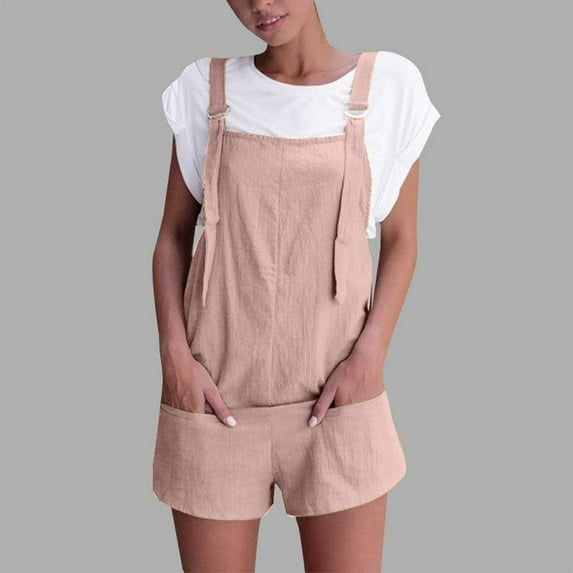 Baqcunre Jumpsuits for Women Women's Jumpsuits Rompers for Women Summer Comfortable Suspender Shorts Overalls with Pockets Pants Jumpsuits for Women Dressy One Piece Jumpsuits for Women