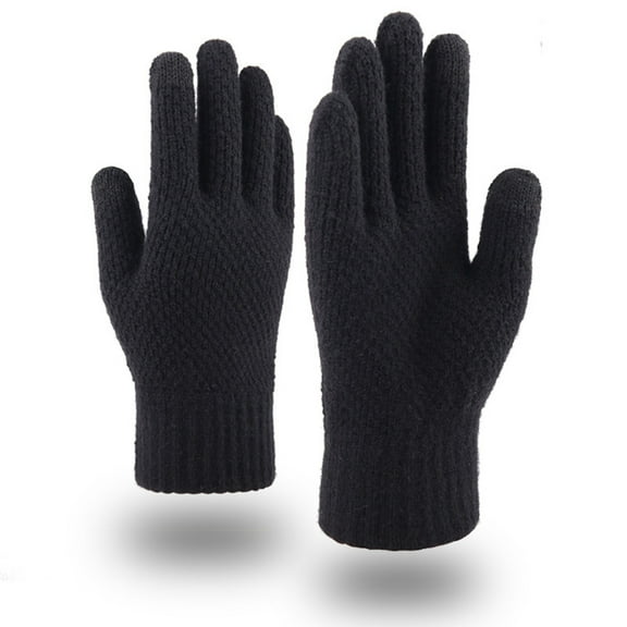 Baqcunre Knitted Winter Fall Warm Thickened Gloves And Men's Woolen Gloves,One Size,Winter Gloves,Gloves For Cold Weather,Gloves For Men,Men Clothing,Mens Fashion,Black