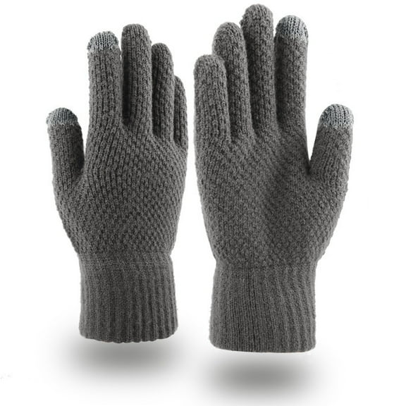 Baqcunre Knitted Winter Fall Warm Thickened Gloves And Men's Woolen Gloves,One Size,Winter Gloves,Gloves For Cold Weather,Gloves For Men,Men Clothing,Mens Fashion,Grey