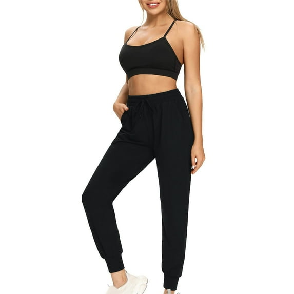 Baqcunre Ladies Plus Size Short Sleeved Round Neck T Shirt In 2023,Size S-4XL,Joggers for Women,Womens Sweatpants,Women's Pants,Womens Joggers with Pockets,Womens Clothes,Black