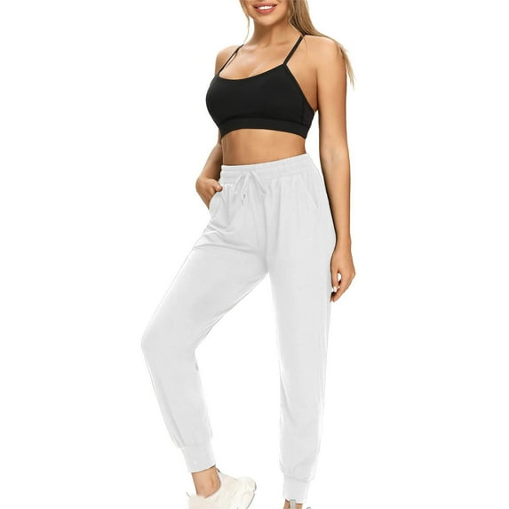 Baqcunre Ladies Plus Size Short Sleeved Round Neck T Shirt In 2023,Size S-4XL,Joggers for Women,Womens Sweatpants,Women's Pants,Womens Joggers with Pockets,Womens Clothes,White