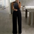 thumbnail image 1 of Baqcunre Ladies' Solid Sleeveless Loose Jumpsuit With Pockets Casual Jumpsuit,L,Jumpsuits For Women Casual,Womens Jumpsuit,One Piece Jumpsuit,Pants For Women,Womens Clothes,Black, 1 of 3