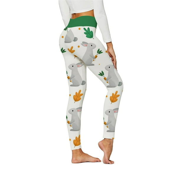 Baqcunre Leggings For Women Women Easter Rabbit Printed Trouser Pant Leggings High Waist Workout Running Sports Tights Butt Lift Yoga Pants Yoga Pants Women'S Pants Green L