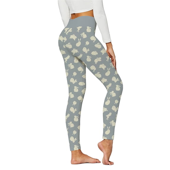 Baqcunre Leggings For Women Women Easter Rabbit Printed Trouser Pant Leggings High Waist Workout Running Sports Tights Butt Lift Yoga Pants Yoga Pants Women'S Pants Grey L