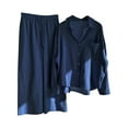 thumbnail image 1 of Baqcunre Linen Pants Women Summer Women Ladies 2 Piece Retro Cotton And Shirt Suit High Waist Slacks Suit Top Pants Long Sleeve Lounge Sets For Women Pants For Women B XL, 1 of 2