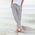 thumbnail image 1 of Baqcunre Linen Pants Women,Women's Elastic Drawstring Waist Loose Wide Leg Solid Pants With Pockets,Womens Fashion,Pants For Women,Women'S Pants,Womens Clothes,Purple,S, 1 of 5