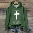 thumbnail image 1 of Baqcunre Long Sleeve T Shirt Women's Casual I Can'T But I Know A Guy Printed Long Sleeve Sweatshirt Fun Sweatshirt Shirt Workout Tops Plus Size Tops Green M, 1 of 5