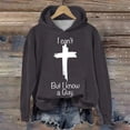 thumbnail image 1 of Baqcunre Long Sleeve T Shirt Women's Casual I Can'T But I Know A Guy Printed Long Sleeve Sweatshirt Fun Sweatshirt Shirt Workout Tops Plus Size Tops Grey XL, 1 of 5