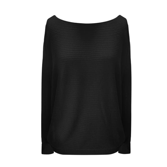 Baqcunre Long Sleeve T Shirt Women's Spring And Autumn Leisure Off Shoulder Long Sleeve Collar High Waist Collar T Shirt Top Pullover Sweater Crewneck Sweatshirts Womens Fall Tops Black 3XL