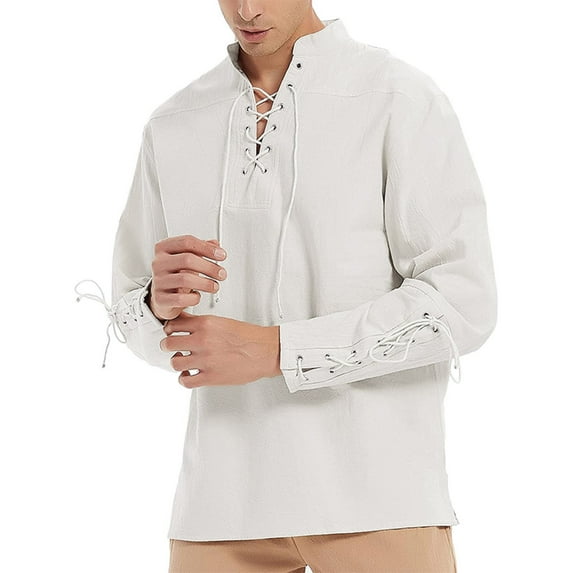 Baqcunre Long Sleeve Tee Shirts For Men Mens Shirt Steam Punk Retro Gothic Holiday Fashion Clothing Mens Sweatshirt Tops For Men White XL