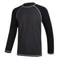 thumbnail image 1 of Baqcunre Long Sleeve Tee Shirts For Men Summer Men'S Fashion Trend Solid Color Long Sleeved Surfing Suit Swimming Sun Top Polo Shirts For Men Tops For Men Black XL, 1 of 2