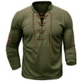 thumbnail image 1 of Baqcunre Long Sleeve Tee Shirts For Men Men'S Fashion Spring And Autumn Casual Long Sleeve Button Solid Color Long Sleeve T Shirt Top Sweatshirt Tops For Men Green S, 1 of 6