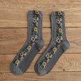 thumbnail image 1 of Baqcunre Long Socks Thigh High Cotton Socks, Women Mid Tube Spring Knitted Cotton Retro Ethnic Floral Cotton Stockings, Socks for Women, Mens Socks, 1 of 4