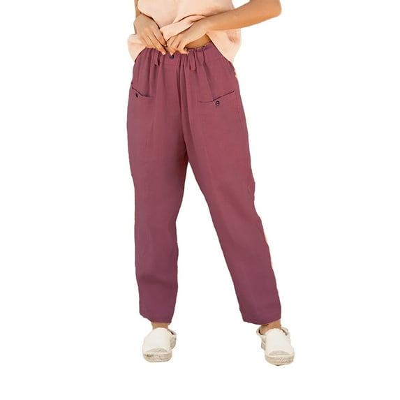 Baqcunre Lounge Pants Women,Women's Casual Pants Solid Cotton And Linen Pants With Pocket Long Pants,Pants for Women 2023 Women's Pants Sweatpants Women Red XXL