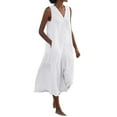 thumbnail image 1 of Baqcunre Maxi Dress Women'S Solid Color Suspender Temperament Commuting Trend Long Skirt Loose Waist Dress Corset Dress Womens Dresses White Dress S, 1 of 5