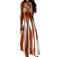 thumbnail image 1 of Baqcunre Maxi Dresses for Women 2024 Women's Fashion Loose Dress with Colour Block Print Dress Dresses for Women 2024 Summer Dresses for Women 2024 Womens Dresses Orange S(Hot), 1 of 5
