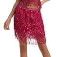 thumbnail image 1 of Baqcunre Maxi Skirt Sequin Fringe Women's Nightclub Skirt Skirt Stage with Sparkly Sparkly Costume Fashion Skirt Skirts for Women Maxi Skirts for Women Long Skirts for Women Hot Pink M(Hot), 1 of 3