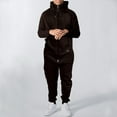 thumbnail image 1 of Baqcunre Men Pure Color Splicing Autumn Winter Casual Hoodie Print Zipper Print Jumpsuit,L,One Piece Jumpsuit,Men'S Pants,Full Body Jumpsuit,Hoodies For Men,Mens Fashion,Coffee, 1 of 9