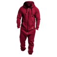 thumbnail image 1 of Baqcunre Men Pure Color Splicing Autumn Winter Casual Hoodie Print Zipper Solid Jumpsuit,S,One Piece Jumpsuit,Men'S Pants,Full Body Jumpsuit,Hoodies For Men,Mens Fashion,Red, 1 of 9