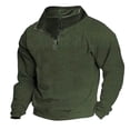 thumbnail image 1 of Baqcunre Men'S Solid Color Half Zip Outdoor Standing Collar Long Sleeved Sweater,XXL,Quarter Zip Pullover Men,Mens Sweatshirt,Long Sleeve Shirts For Men,Men'S Fashion Hoodies & Sweatshirts,,Green, 1 of 4