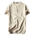 thumbnail image 1 of Baqcunre Men'S T-Shirts Men Tee Slim Fit V Neck Short Sleeve Muscle Cotton Casual Tops Blouse Shirts Polo Shirts For Men Tops For Men Khaki XXL, 1 of 3